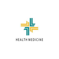 Creative hospital health company logo color illustration design template vector