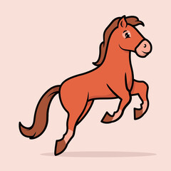 Horse cute mascot cartoon design illustration