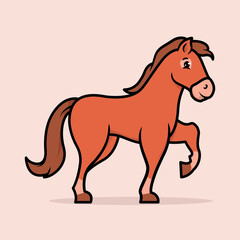 Horse cute mascot cartoon design illustration