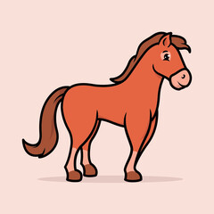 Horse cute mascot cartoon design illustration