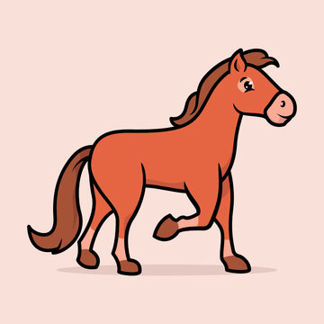 Horse cute mascot cartoon design illustration