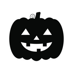 Vector Jack-o-lantern pumpkin on isolated, funny scary halloween pumpkin face, cartoon illustration.
