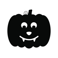 Vector Jack-o-lantern pumpkin on isolated, funny scary halloween pumpkin face, cartoon illustration.