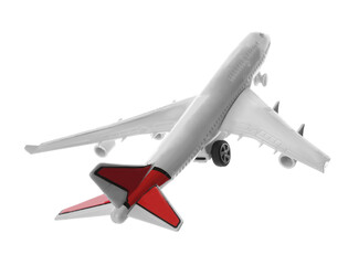Toy airplane isolated on white. Travel concept
