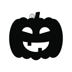 Vector Jack-o-lantern pumpkin on isolated, funny scary halloween pumpkin face, cartoon illustration.