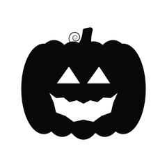 Vector Jack-o-lantern pumpkin on isolated, funny scary halloween pumpkin face, cartoon illustration.