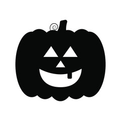 Vector Jack-o-lantern pumpkin on isolated, funny scary halloween pumpkin face, cartoon illustration.