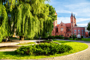 Church of Saints Simon and Helena which is located on the main square of Minsk Belarus