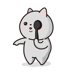 視力検査をする猫