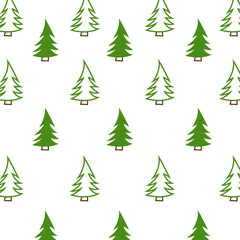 green christmas tree patterns on a white background vector