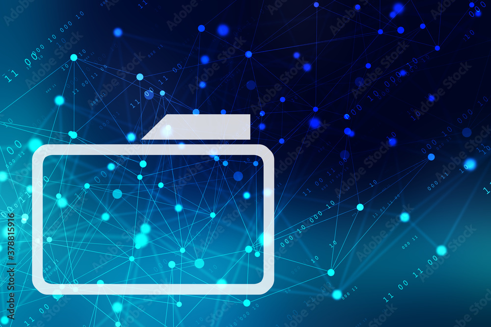 Poster 2d rendering folder with documents