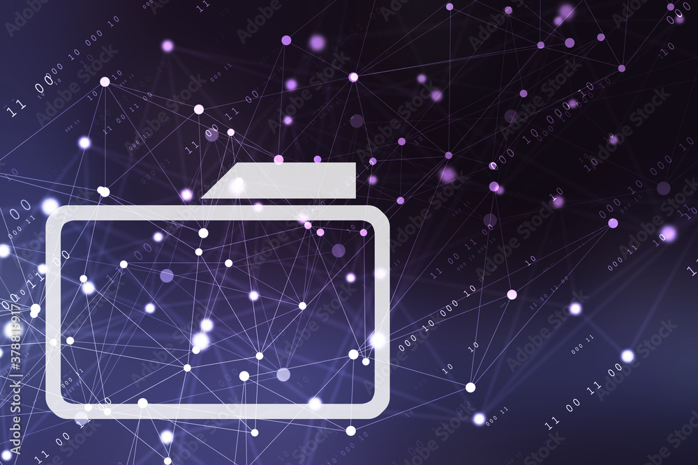 Poster 2d rendering folder with documents