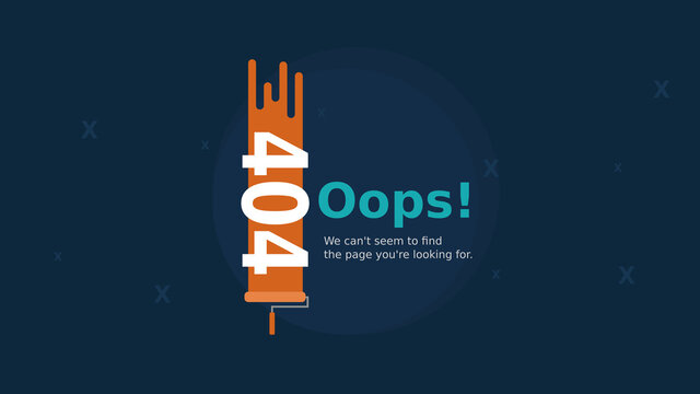 Website template page not found with a Painting tool. 404 error design for web page