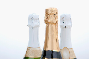 Fototapeta na wymiar Close-up of champagne bottles