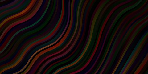 Dark Blue, Red vector backdrop with curves. Colorful abstract illustration with gradient curves. Pattern for booklets, leaflets.