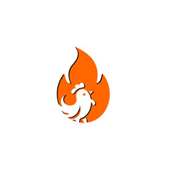 Hot Spicy Chicken Logo Design, Design element for poster, emblem, sign, Vector illustration