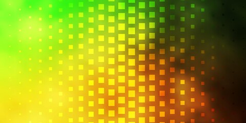 Dark Green, Yellow vector background with rectangles. Rectangles with colorful gradient on abstract background. Template for cellphones.