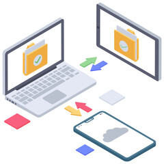 
Isometric icon of cloud technology vector 
