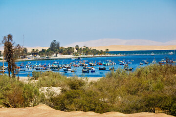Fototapeta premium Boats in the sea, Town Of El Chaco, Peru