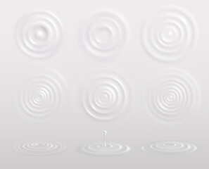 Obraz premium Milk Yogurt Cream Circles Realistic Composition