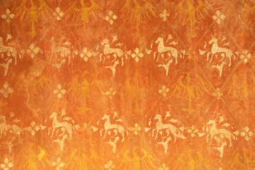 Medieval orange texture on a wall