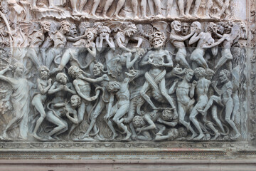 Representation of hell, external bas-relief of Orvieto cathedral