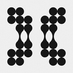 Abstract Cross Pattern Dots Logo generative computational art illustration