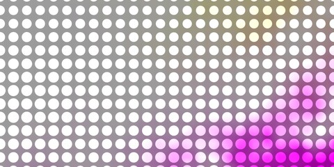 Light Pink, Yellow vector background with circles. Colorful illustration with gradient dots in nature style. New template for your brand book.