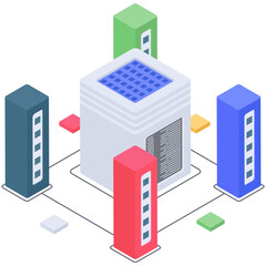 
Data statistics vector of isometric illustration 
