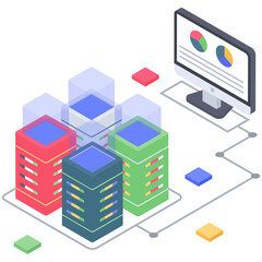 
Data statistics vector of isometric illustration 
