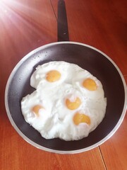 fried egg in a pan