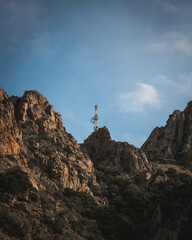 Naklejka na ściany i meble radio station on top of a mountain