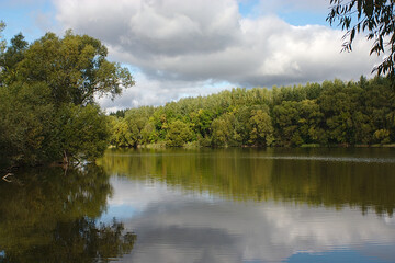 pond in the countryside on an autumn day