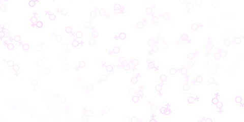 Light Purple vector pattern with feminism elements.