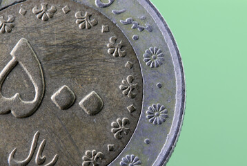 close-up coins from various countries