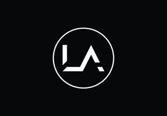 Initial Monogram Letter L A Logo Design Vector Template. L A Letter Logo Design