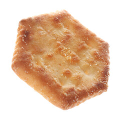 Crispy cracker isolated on white. Delicious snack