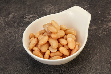 White beans kidney in the bowl