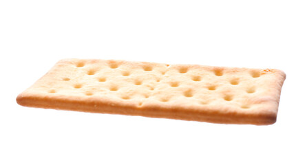 Crispy cracker isolated on white. Delicious snack