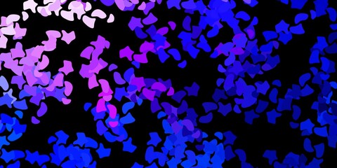 Dark pink, blue vector backdrop with chaotic shapes.