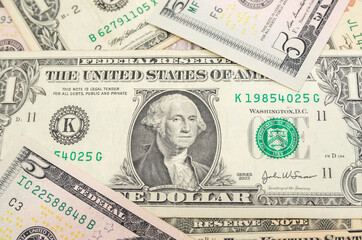 One dollar bill, George Washington portrait, money background