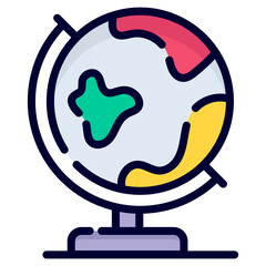 globe flat line icon
