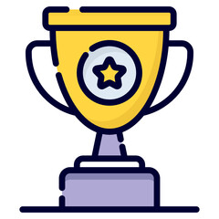 trophy flat line icon