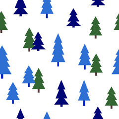Abstract Christmas seamless pattern with decorative Christmas tree. Print for greeting cards, fabric or wrapping paper designs.  Eps 10 vector illustration.
