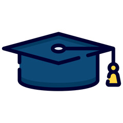 graduation flat line icon