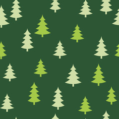 Obraz premium Abstract Christmas seamless pattern with decorative Christmas tree. Print for greeting cards, fabric or wrapping paper designs. Eps 10 vector illustration. 