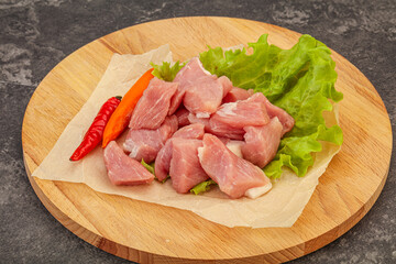 Raw pork meat for cooking