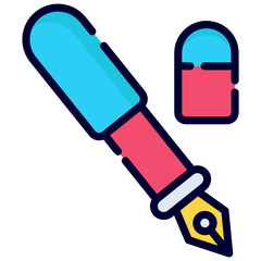 pen flat line icon