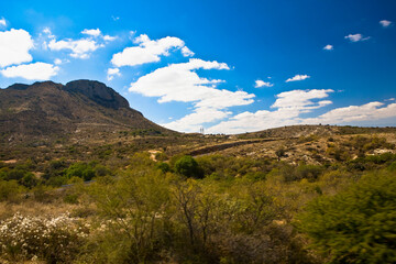 Clouds over a landscape, Real De Asientos, Aguascalientes, Mexico