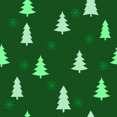 Abstract Christmas seamless pattern with decorative Christmas tree. Print for greeting cards, fabric or wrapping paper designs.  Eps 10 vector illustration.
